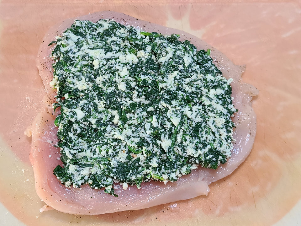 Baked Chicken Roulade With Spinach